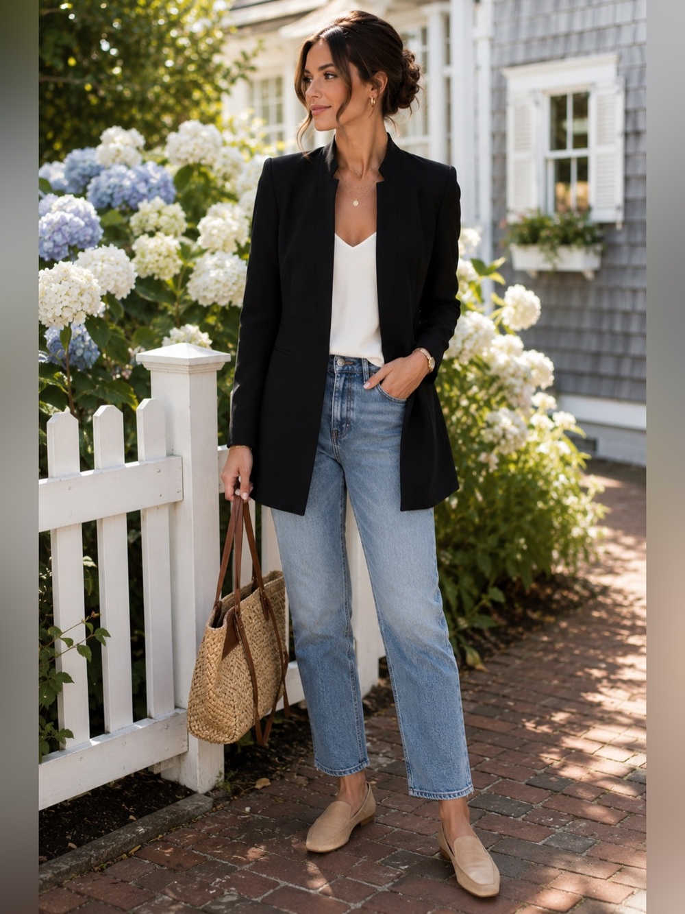 ZARA BASIC Collection Black Open Front Blazer | Size Small